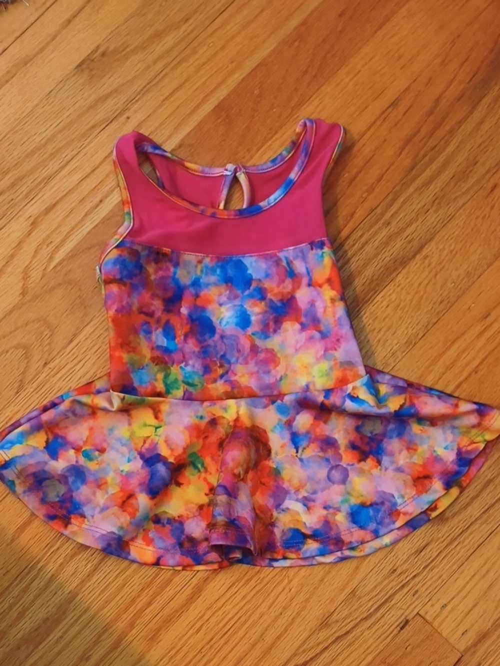 Nicole Miller Pink and White Toddler Peplum Top With Mesh